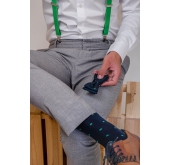 Kék zokni pöttyös készlettel férfi csokornyakkendővel